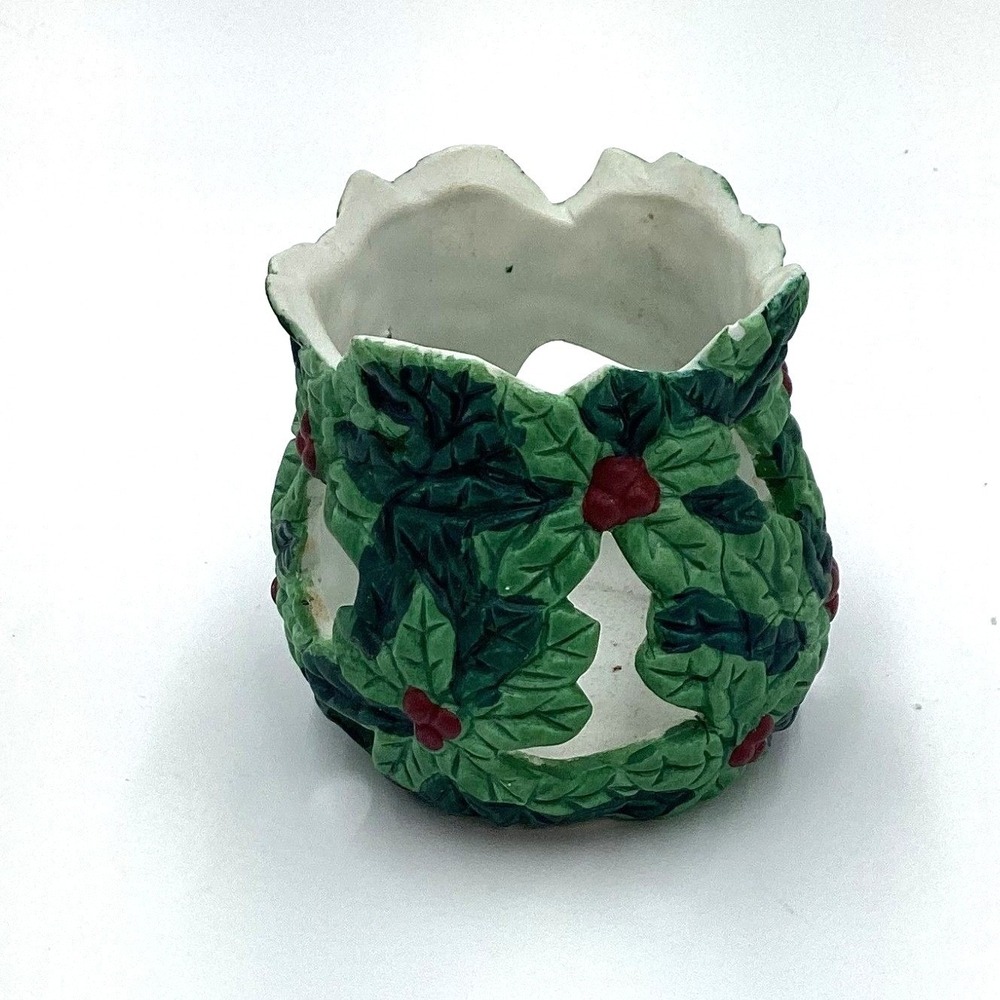 Charming Holly Berry Christmas Votive‎ Candle Holder Lantern Table Decor